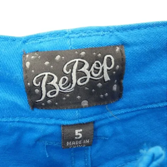 BeBop Bright Blue Utility Shorts with Braided Belt Size 5 - Picture 6 of 6